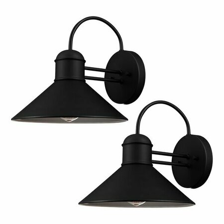 GLOBE Modern Outdoor Black Satin Sconce - 120V 60W - 2/Pack, 2PK 84891007739